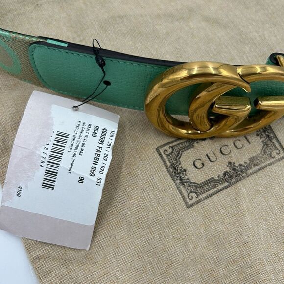 Women’s Gucci,Marmont , jumbo GG leather/canvas belt size 90 cm made in Italy - Picture 11 of 11